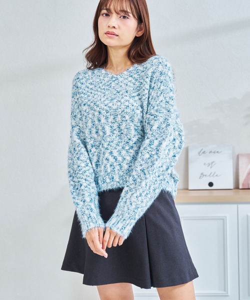 MISCH MASCH(ミッシュマッシュ)の「ZOZO限定 ミックスシャギーニット(ニット/セーター・レディース・イエロー/ブルー・フリ-)」の10枚目の写真