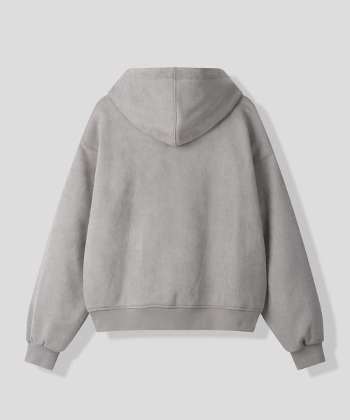 BLACK MOMENT（ブラックモーメント）の「フェイクスエードフードジップアップジャケット[グレー]（パーカー・メンズ・グレー・MEDIUM/LARGE）」の2枚目の写真