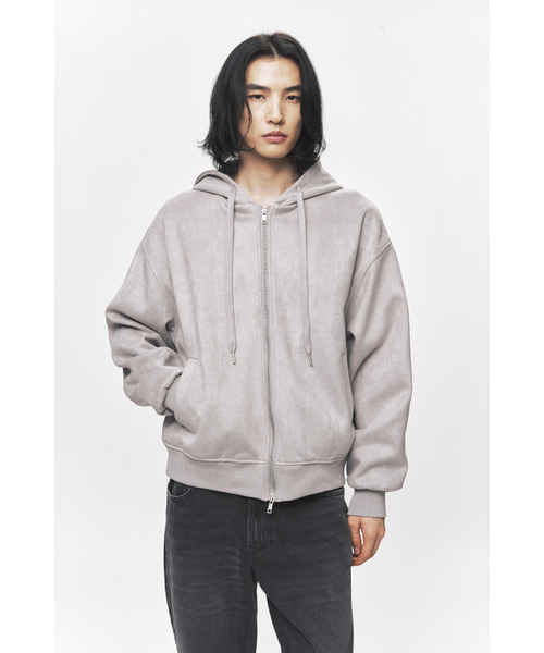 BLACK MOMENT（ブラックモーメント）の「フェイクスエードフードジップアップジャケット[グレー]（パーカー・メンズ・グレー・MEDIUM/LARGE）」の4枚目の写真