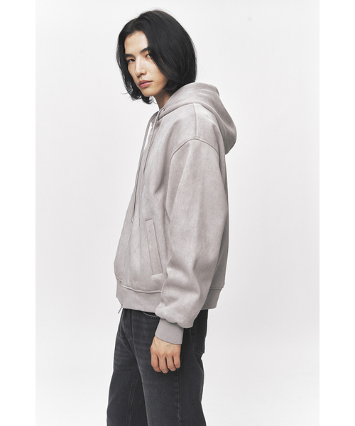 BLACK MOMENT（ブラックモーメント）の「フェイクスエードフードジップアップジャケット[グレー]（パーカー・メンズ・グレー・MEDIUM/LARGE）」の6枚目の写真