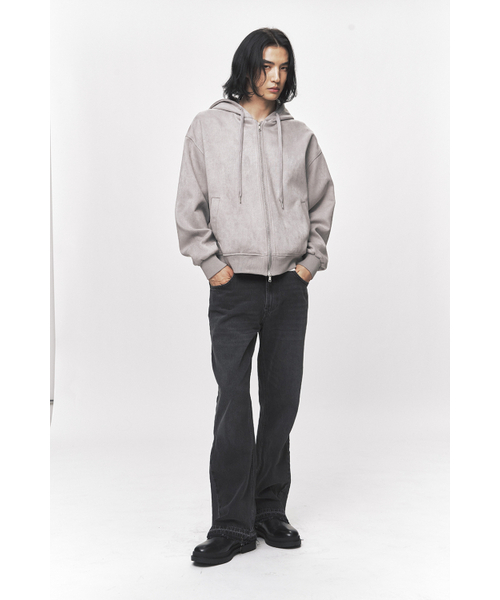 BLACK MOMENT（ブラックモーメント）の「フェイクスエードフードジップアップジャケット[グレー]（パーカー・メンズ・グレー・MEDIUM/LARGE）」の8枚目の写真