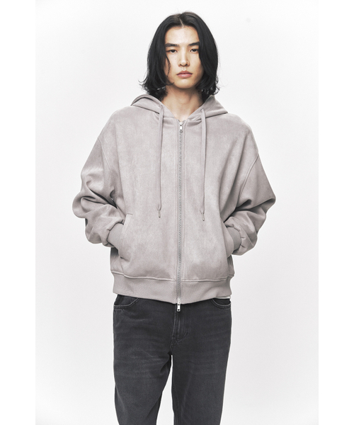 BLACK MOMENT（ブラックモーメント）の「フェイクスエードフードジップアップジャケット[グレー]（パーカー・メンズ・グレー・MEDIUM/LARGE）」の9枚目の写真