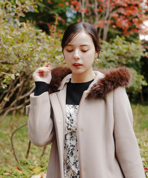 PROPORTION BODY DRESSING(プロポーションボディドレッシング)の「フロントリボン花柄ドッキングワンピース / 1216140006(ワンピース・レディース・ベージュ/ブラック・MEDIUM/P/S/SMALL)」の14枚目の写真