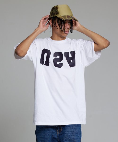 CREAM SODA LAB(クリームソーダラボ)の「リバースUSA 半袖Tシャツ ホワイト(Tシャツ/カットソー・メンズ・その他・LARGE/MEDIUM/X-LARGE/XX-LARGE)」の1枚目の写真
