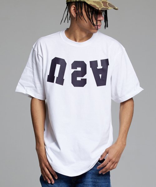 CREAM SODA LAB(クリームソーダラボ)の「リバースUSA 半袖Tシャツ ホワイト(Tシャツ/カットソー・メンズ・その他・LARGE/MEDIUM/X-LARGE/XX-LARGE)」の3枚目の写真
