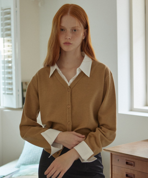 YUPPE(ヨッペ)の「SHIRT COLLAR CARDIGAN_BEIGE(カーディガン/ボレロ・レディース・その他・FREE)」の5枚目の写真