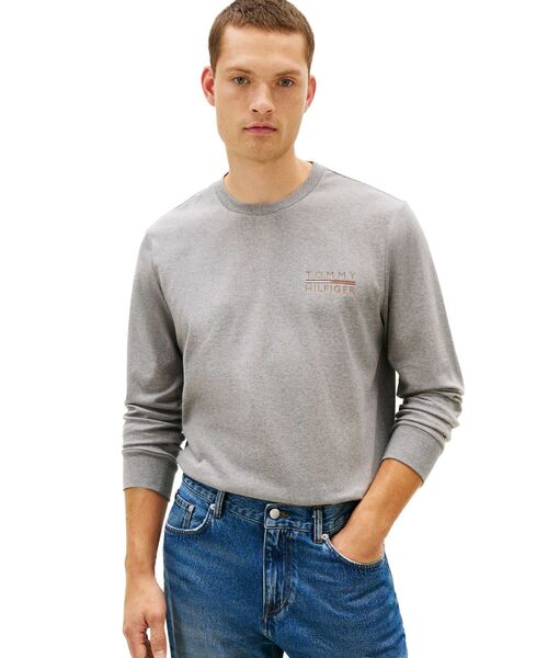 TOMMY HILFIGER(トミーヒルフィガー)の「アイコンインターロックロングスリーブTシャツ(Tシャツ/カットソー・メンズ・グレー/ブラック・LARGE/MEDIUM/SMALL/X-LARGE)」の1枚目の写真