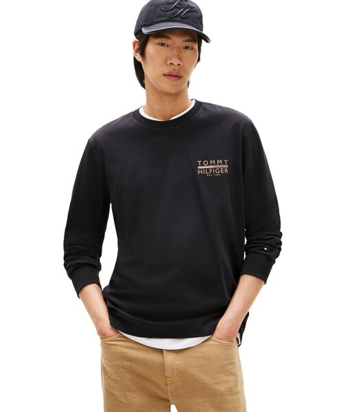 TOMMY HILFIGER(トミーヒルフィガー)の「アイコンインターロックロングスリーブTシャツ(Tシャツ/カットソー・メンズ・グレー/ブラック・LARGE/MEDIUM/SMALL/X-LARGE)」の2枚目の写真
