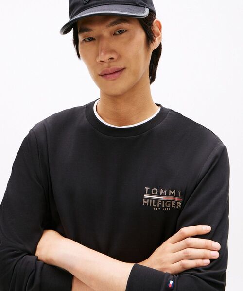 TOMMY HILFIGER(トミーヒルフィガー)の「アイコンインターロックロングスリーブTシャツ(Tシャツ/カットソー・メンズ・グレー/ブラック・LARGE/MEDIUM/SMALL/X-LARGE)」の3枚目の写真