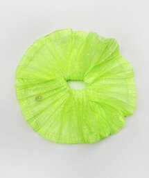 August Harmony（オーガストハーモニー）の「ドットプリーツスクランチ-ネオングリーン（シュシュ）」