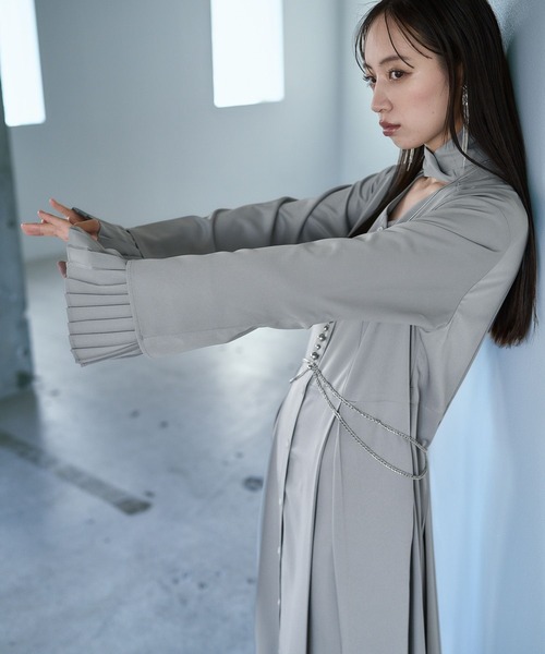 HARE（ハレ）の「カフスレイヤービジューボウタイワンピース(HARE)（ワンピース・レディース・ブラック/グレー・FREE）」の15枚目の写真