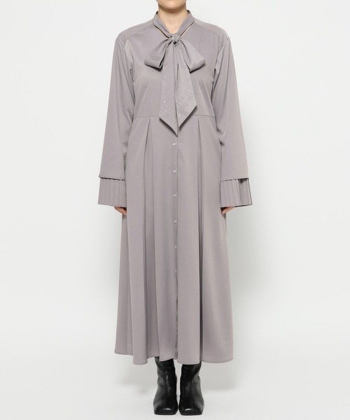 HARE（ハレ）の「カフスレイヤービジューボウタイワンピース(HARE)（ワンピース・レディース・ブラック/グレー・FREE）」の9枚目の写真