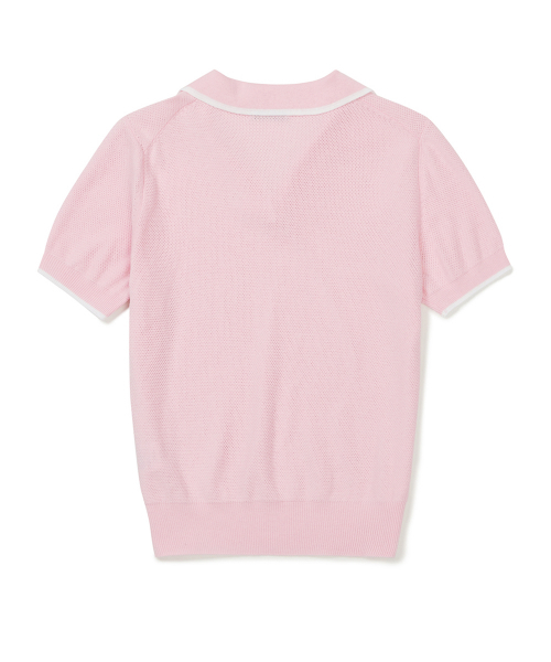CLOVE（クローブ）の「[23SS clove] Logo Open Collar Knit (Pink)（ニット/セーター・レディース・その他・FREE）」の3枚目の写真