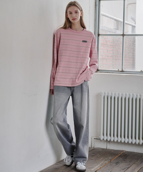 MALOUPE(マロップ)の「5107 レギュラーストライプTシャツ(ピンク)(Tシャツ/カットソー・レディース・ピンク・FREE)」の5枚目の写真