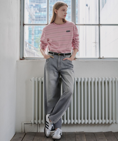 MALOUPE(マロップ)の「5107 レギュラーストライプTシャツ(ピンク)(Tシャツ/カットソー・レディース・ピンク・FREE)」の6枚目の写真