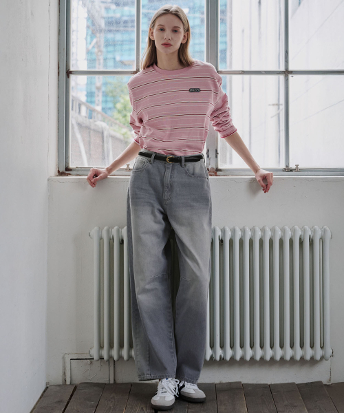 MALOUPE(マロップ)の「5107 レギュラーストライプTシャツ(ピンク)(Tシャツ/カットソー・レディース・ピンク・FREE)」の7枚目の写真