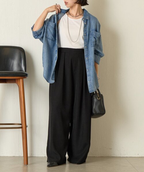 Jena espace merveilleux（ジェナ　エスパスメルヴェイユ）の「【レイヤードにも最適　ぴらこ企画　WEB限定】タンクレイヤーカットソー（Tシャツ/カットソー・レディース・グレー/オフホワイト/ブラック・FREE）」の19枚目の写真