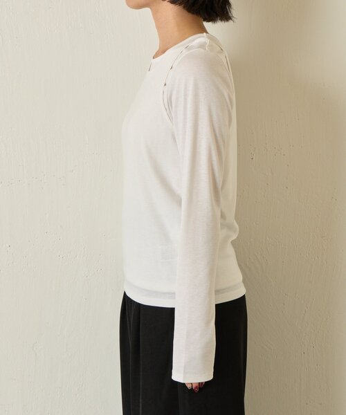 Jena espace merveilleux（ジェナ　エスパスメルヴェイユ）の「【レイヤードにも最適　ぴらこ企画　WEB限定】タンクレイヤーカットソー（Tシャツ/カットソー・レディース・グレー/オフホワイト/ブラック・FREE）」の12枚目の写真