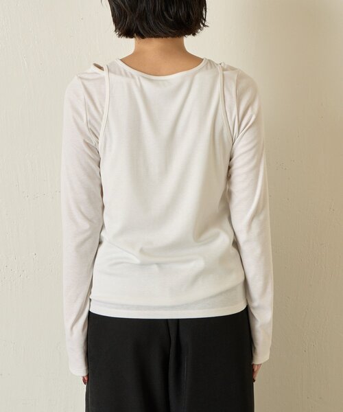 Jena espace merveilleux（ジェナ　エスパスメルヴェイユ）の「【レイヤードにも最適　ぴらこ企画　WEB限定】タンクレイヤーカットソー（Tシャツ/カットソー・レディース・グレー/オフホワイト/ブラック・FREE）」の11枚目の写真