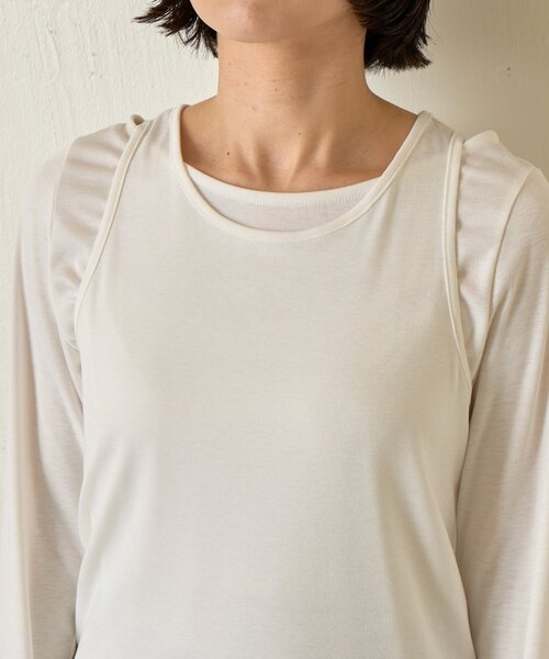 Jena espace merveilleux（ジェナ　エスパスメルヴェイユ）の「【レイヤードにも最適　ぴらこ企画　WEB限定】タンクレイヤーカットソー（Tシャツ/カットソー・レディース・グレー/オフホワイト/ブラック・FREE）」の10枚目の写真