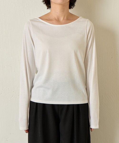 Jena espace merveilleux（ジェナ　エスパスメルヴェイユ）の「【レイヤードにも最適　ぴらこ企画　WEB限定】タンクレイヤーカットソー（Tシャツ/カットソー・レディース・グレー/オフホワイト/ブラック・FREE）」の6枚目の写真