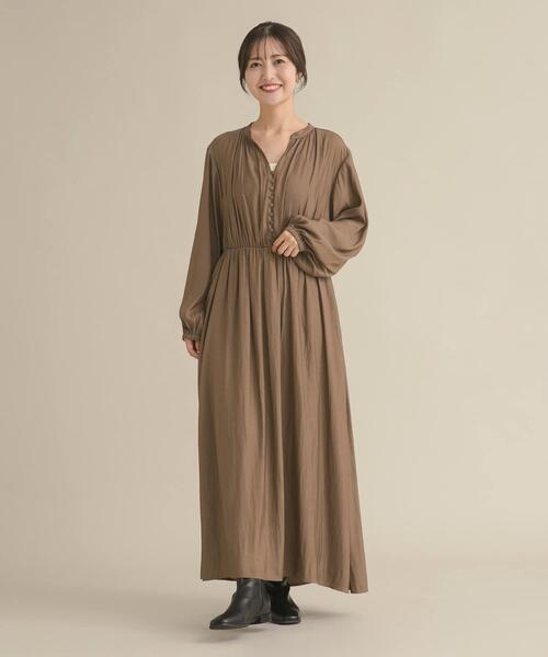 セール】『スタッフ企画』切替ギャザーフレアワンピース（ワンピース