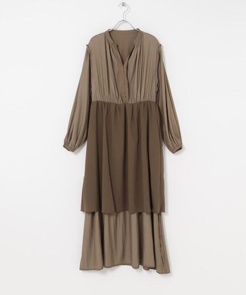 セール】『スタッフ企画』切替ギャザーフレアワンピース（ワンピース