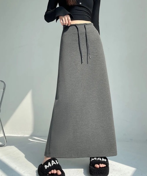 Coo+i(クーイ)の「バックスリットナロースカート(スカート・レディース・ブラック/チャコールグレー・L/M)」の1枚目の写真