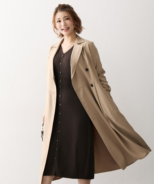 Nissen glamor（ニッセングラマー）の「【大きい胸専用】ウエストマークタイトニットワンピース（ワンピース・レディース・グレイッシュブルー/ブラウン・M/L/LL）」の22枚目の写真