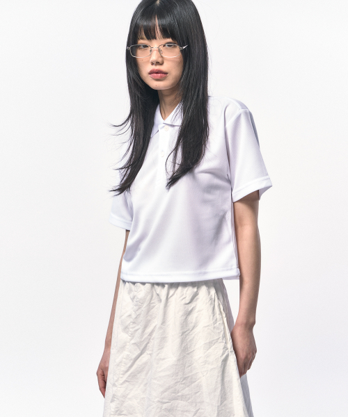 C WEAR BY THE GENIUS(シーウェアバイザジーニアス)の「メンズクロップピケポロシャツホワイト(ポロシャツ・メンズ・その他・LARGE/SMALL/MEDIUM)」の4枚目の写真