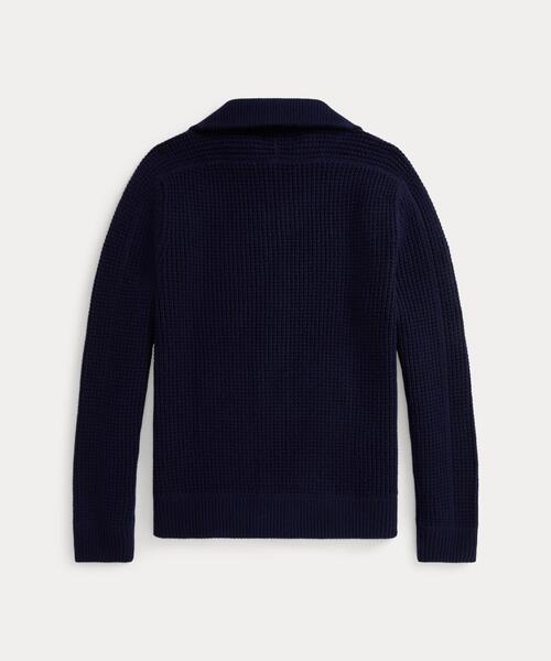 POLO RALPH LAUREN（ポロ ラルフ ローレン）の「ワッフルニット ウールコットン フルジップ セーター（ニット/セーター・メンズ・ブルー・XXL/XS/XL/S/M/L）」の2枚目の写真