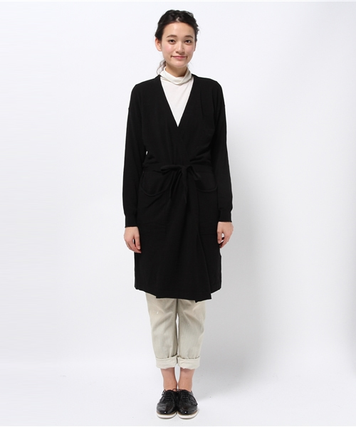 OUTLET（アウトレット）の「【Sheta】ロングニットローブ（カーディガン/ボレロ・レディース・ベージュ/ブラック・FREE）」の11枚目の写真