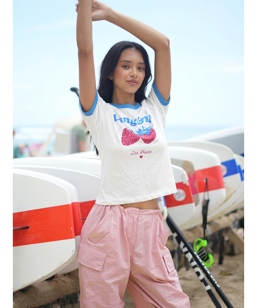 LANGNLU(ラングアンドルー)の「ストロベリーTシャツ(ストロベリー)_ホワイト(Tシャツ/カットソー・レディース・ホワイト・FREE)」の6枚目の写真