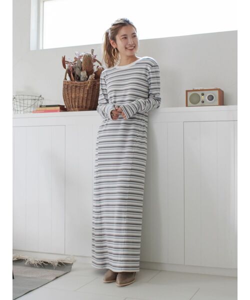 Ungrid（アングリッド）の「バックオープンテレコカットワンピース（ワンピース・レディース・ブラック/その他1/ライトグレー・FREE）」の5枚目の写真