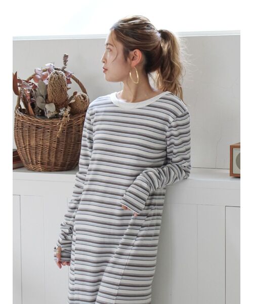 Ungrid（アングリッド）の「バックオープンテレコカットワンピース（ワンピース・レディース・ブラック/その他1/ライトグレー・FREE）」の9枚目の写真