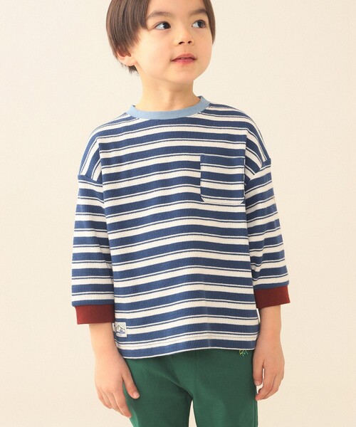 BEAMS mini(ビームスミニ)の「ワッフル Tシャツ 2026SS(90~140cm)(Tシャツ/カットソー・キッズ・ホワイト系その他5/ネイビー・90/100/110/120/140/130)」の1枚目の写真