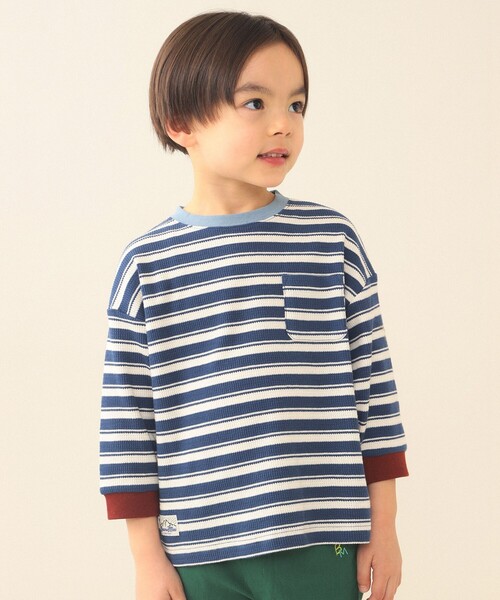 BEAMS mini(ビームスミニ)の「ワッフル Tシャツ 2026SS(90~140cm)(Tシャツ/カットソー・キッズ・ホワイト系その他5/ネイビー・90/100/110/120/140/130)」の3枚目の写真