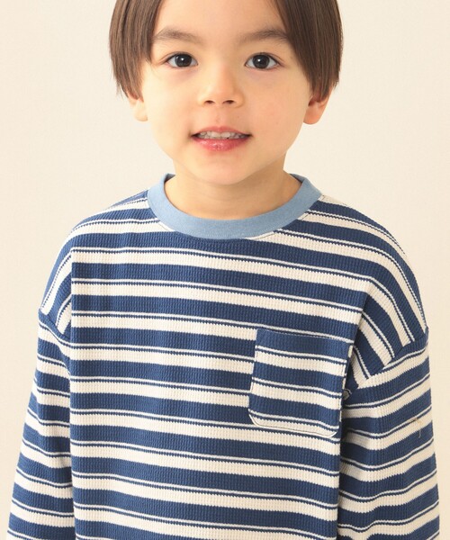 BEAMS mini(ビームスミニ)の「ワッフル Tシャツ 2026SS(90~140cm)(Tシャツ/カットソー・キッズ・ホワイト系その他5/ネイビー・90/100/110/120/140/130)」の4枚目の写真