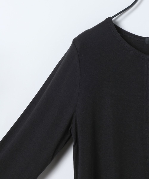 JEANASIS（ジーナシス）の「シルキータッチヘンリーLS TEE/637539（Tシャツ/カットソー・レディース・オフホワイト/グレー/ブラック・FREE）」の6枚目の写真