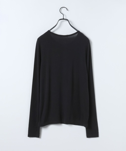 JEANASIS（ジーナシス）の「シルキータッチヘンリーLS TEE/637539（Tシャツ/カットソー・レディース・オフホワイト/グレー/ブラック・FREE）」の4枚目の写真