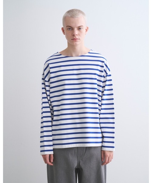 Traditional Weatherwear(トラディショナルウェザーウェア)の「MARINE BORDER 001(Tシャツ/カットソー・メンズ・ホワイト×グリーン/ホワイト×ブルー/ホワイト×ブラック/ネイビー×ホワイト・L/M/S)」の3枚目の写真
