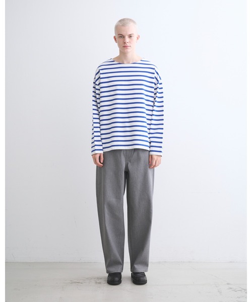 Traditional Weatherwear(トラディショナルウェザーウェア)の「MARINE BORDER 001(Tシャツ/カットソー・メンズ・ホワイト×グリーン/ホワイト×ブルー/ホワイト×ブラック/ネイビー×ホワイト・L/M/S)」の5枚目の写真