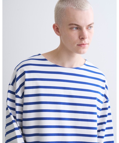 Traditional Weatherwear(トラディショナルウェザーウェア)の「MARINE BORDER 001(Tシャツ/カットソー・メンズ・ホワイト×グリーン/ホワイト×ブルー/ホワイト×ブラック/ネイビー×ホワイト・L/M/S)」の8枚目の写真