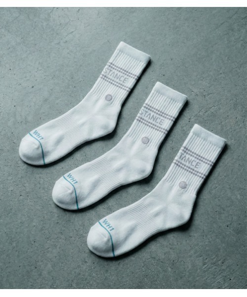 STANCE(スタンス)の「【STANCE/スタンス】VITAL 3 PACK CREW / ギフトにも最適! 3Pパックソックス(3足組)(ソックス/靴下・メンズ・ホワイト・LARGE)」の1枚目の写真