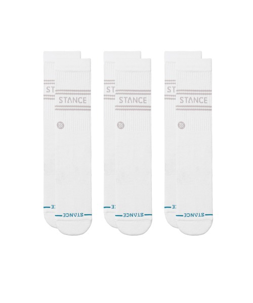 STANCE(スタンス)の「【STANCE/スタンス】VITAL 3 PACK CREW / ギフトにも最適! 3Pパックソックス(3足組)(ソックス/靴下・メンズ・ホワイト・LARGE)」の2枚目の写真