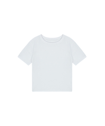 Lace tag crop tee - white
