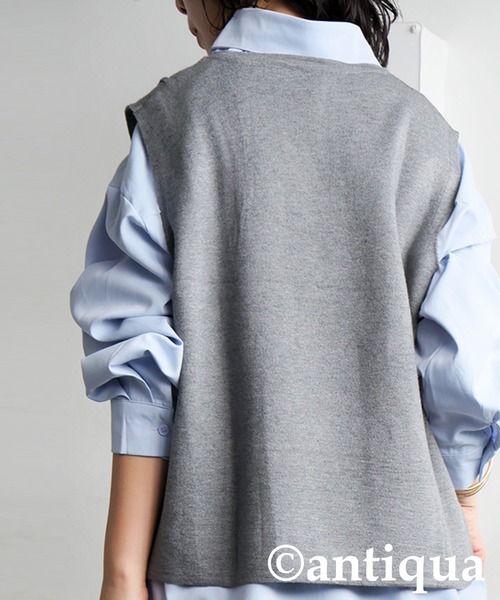 antiqua(アンティカ)の「2点セット シャツ ベスト(シャツ/ブラウス・レディース・ブラック/グレー・ONESIZE)」の18枚目の写真
