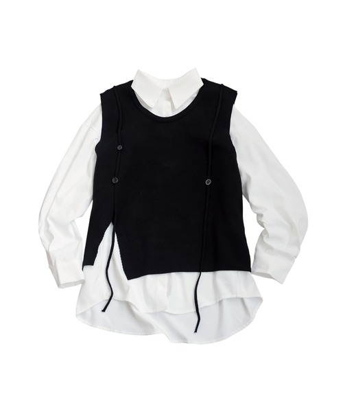 antiqua(アンティカ)の「2点セット シャツ ベスト(シャツ/ブラウス・レディース・ブラック/グレー・ONESIZE)」の13枚目の写真