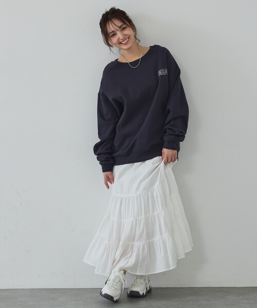 abahouse mavie（アバハウスマヴィ）の「【ペチ付き】ティアードスカート/春服/夏服/マキシ/レイヤード（スカート・レディース・チャコールグレー/ホワイト・フリー）」の18枚目の写真