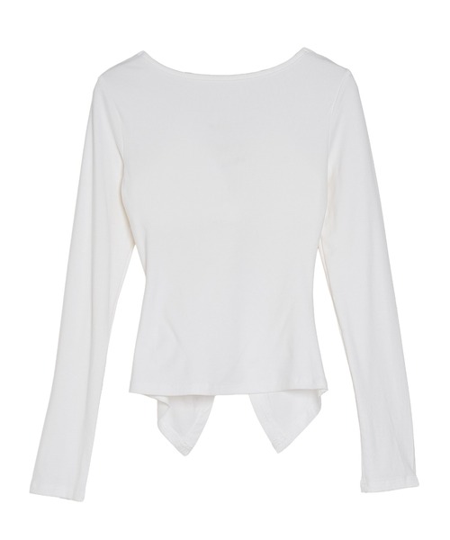 Pt18kg（プラチナイチハチキログラム）の「ツイストVレイヤードトップス（Tシャツ/カットソー・レディース・ホワイト/グレー・FREE）」の10枚目の写真